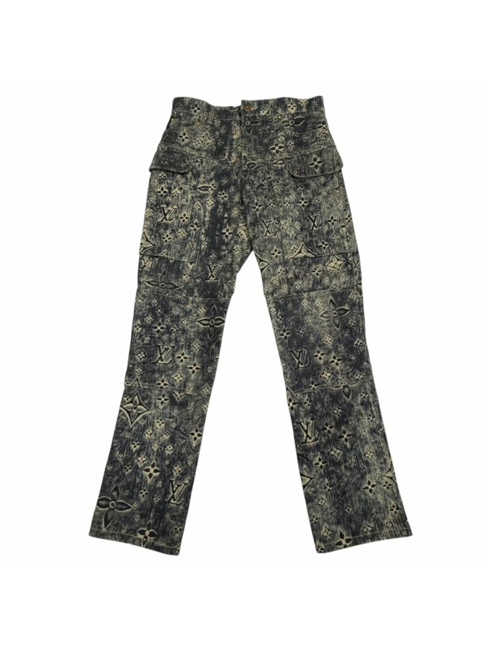 Louis Vuitton Monogram Tailored Button Fly Denim Pants Indigo 28